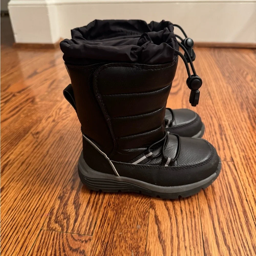 Kid's Youth Lands End Flurry Insulated Black Snow Boots 512385 NWOT Sz 9M